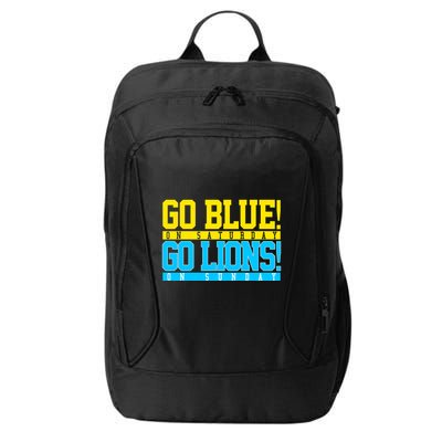 Go Blues Go Lions On Sunday Football Fan City Backpack