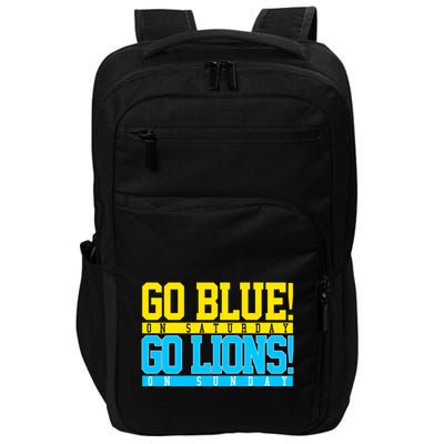 Go Blues Go Lions On Sunday Football Fan Impact Tech Backpack
