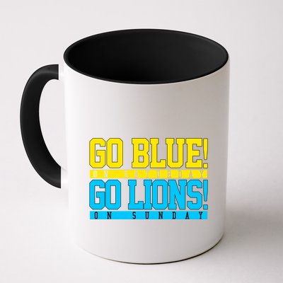 Go Blues Go Lions On Sunday Football Fan Mug