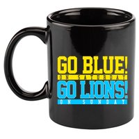 Go Blues Go Lions On Sunday Football Fan 11oz C Handle Ceramic Mug