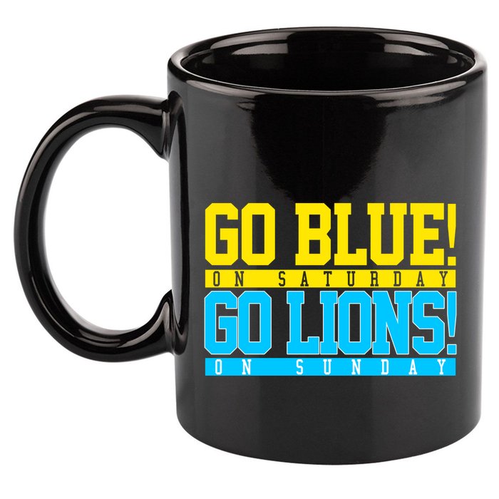 Go Blues Go Lions On Sunday Football Fan 11oz C Handle Ceramic Mug