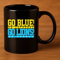Go Blues Go Lions On Sunday Football Fan 11oz C Handle Ceramic Mug
