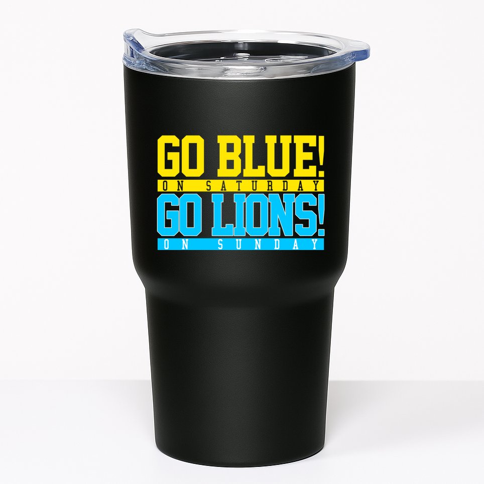 Go Blues Go Lions On Sunday Football Fan Tumbler