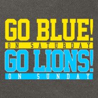 Go Blues Go Lions On Sunday Football Fan Cotton Canvas Backpack