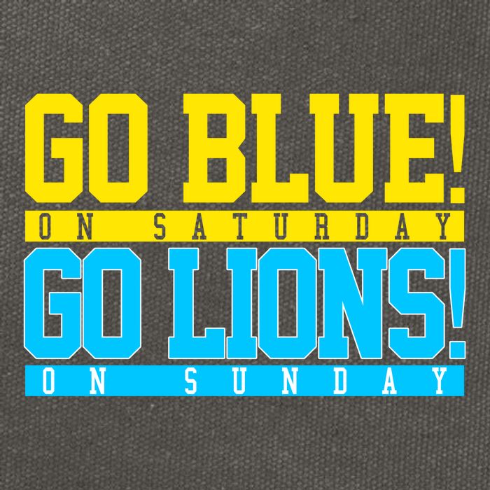 Go Blues Go Lions On Sunday Football Fan Cotton Canvas Backpack