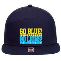 Go Blues Go Lions On Sunday Football Fan 7 Panel Mesh Trucker Snapback Hat