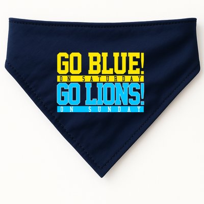 Go Blues Go Lions On Sunday Football Fan USA-Made Doggie Bandana