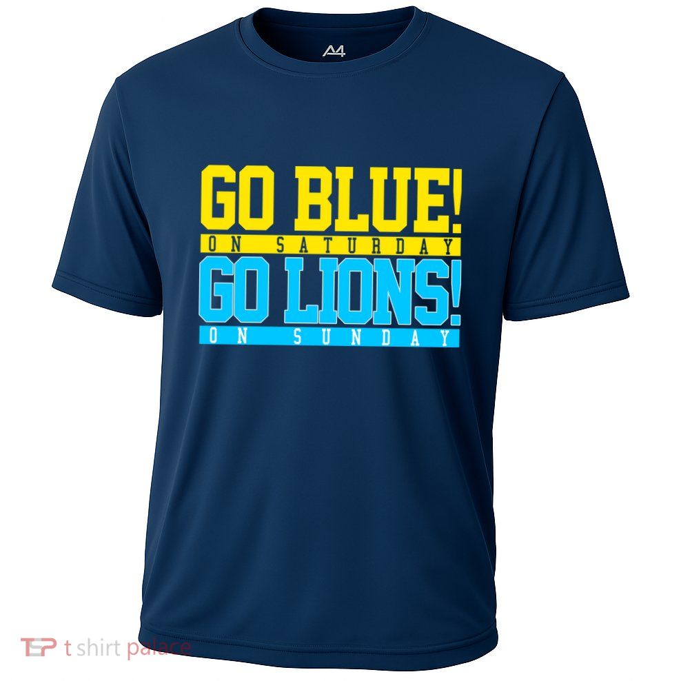 Go Blues Go Lions On Sunday Football Fan Cooling Performance Crew T-Shirt