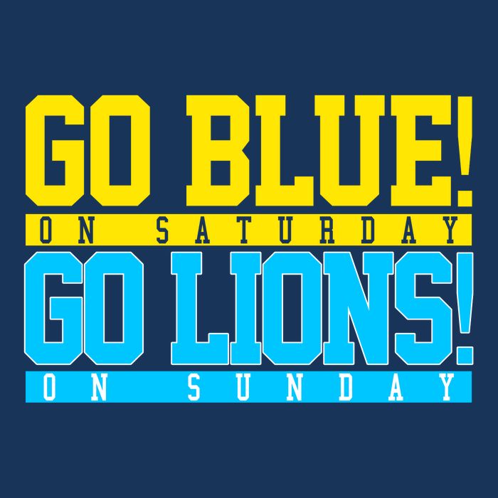 Go Blues Go Lions On Sunday Football Fan Cooling Performance Crew T-Shirt