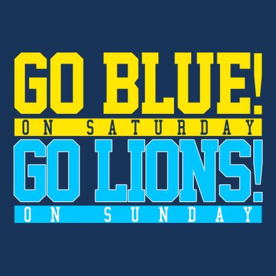 Go Blues Go Lions On Sunday Football Fan T-Shirt