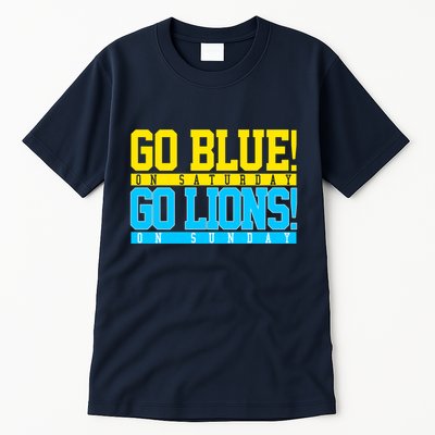 Go Blues Go Lions On Sunday Football Fan Tall T-Shirt