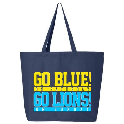 Go Blues Go Lions On Sunday Football Fan 25L Jumbo Tote
