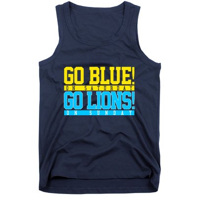 Go Blues Go Lions On Sunday Football Fan Tank Top