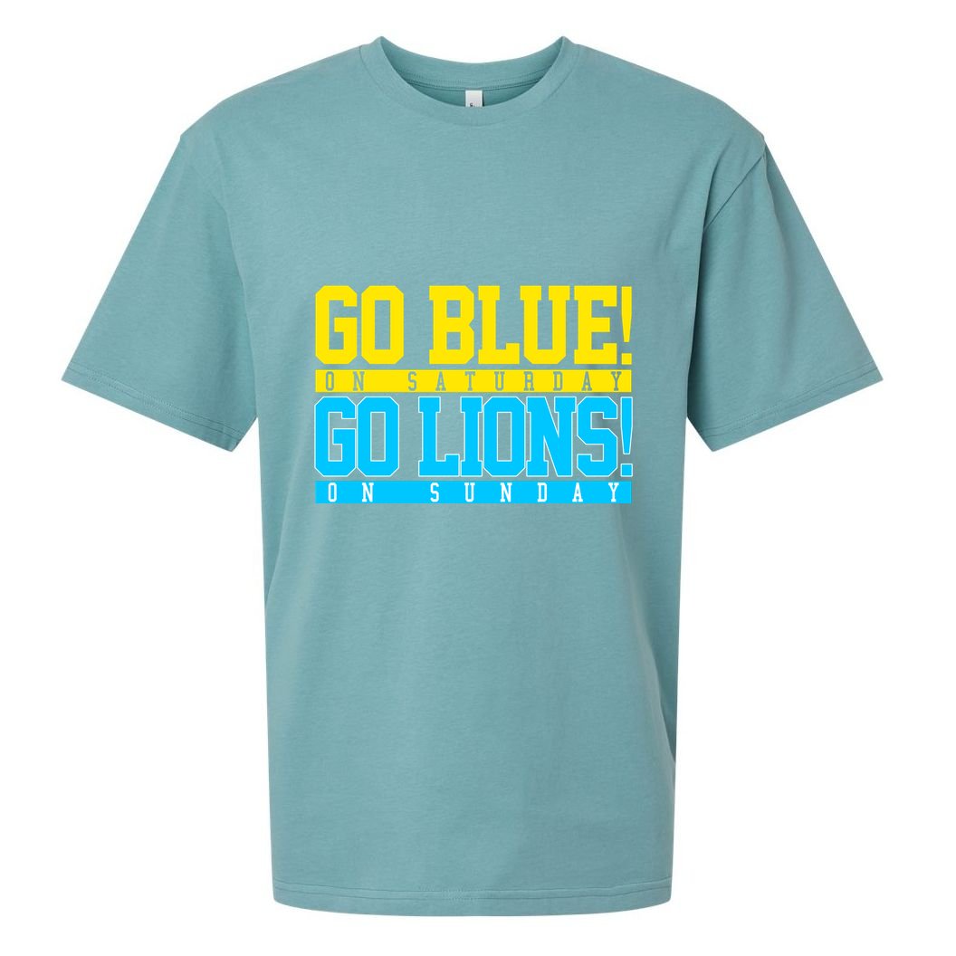 Go Blues Go Lions On Sunday Football Fan Sueded Cloud Jersey T-Shirt