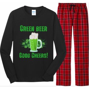 Green Beer Good Cheers Funny Gift St Patrick's Day Cute Gift Long Sleeve Pajama Set