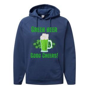 Green Beer Good Cheers Funny Gift St Patrick's Day Cute Gift Performance Fleece Hoodie