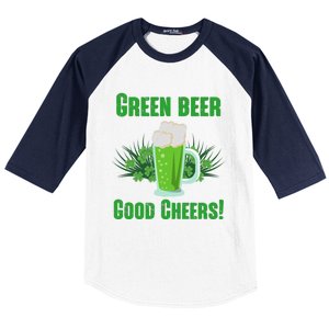 Green Beer Good Cheers Funny Gift St Patrick's Day Cute Gift Baseball Sleeve Shirt