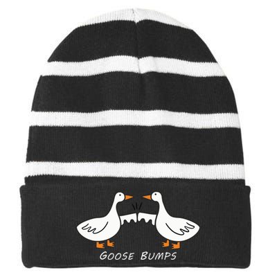 Goose Bumps Striped Beanie with Solid Band