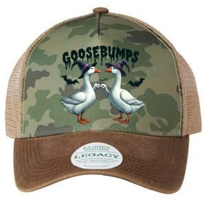 Goose Bumps Geese Fist Bumping Animal Pun Witch Halloween Legacy Tie Dye Trucker Hat