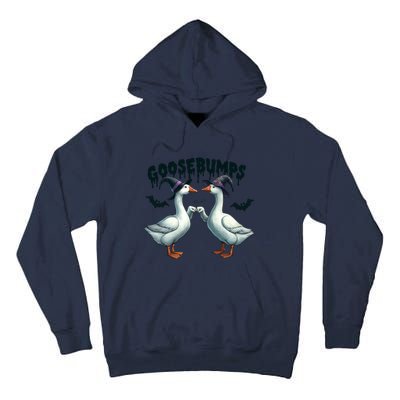 Goose Bumps Geese Fist Bumping Animal Pun Witch Halloween Tall Hoodie