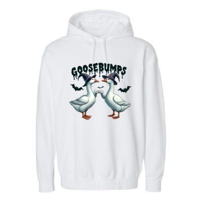 Goose Bumps Geese Fist Bumping Animal Pun Witch Halloween Garment-Dyed Fleece Hoodie