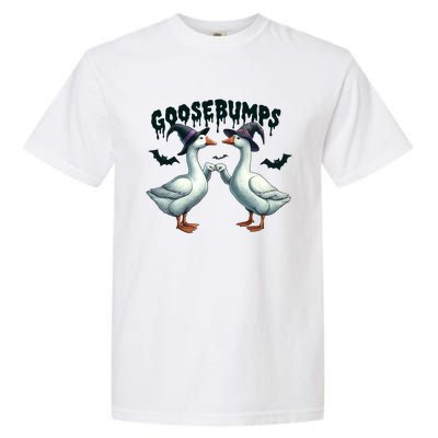 Goose Bumps Geese Fist Bumping Animal Pun Witch Halloween Garment-Dyed Heavyweight T-Shirt