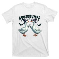 Goose Bumps Geese Fist Bumping Animal Pun Witch Halloween T-Shirt