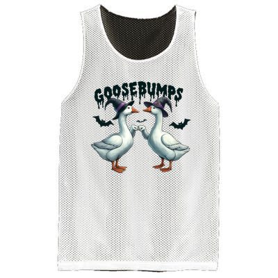 Goose Bumps Geese Fist Bumping Animal Pun Witch Halloween Mesh Reversible Basketball Jersey Tank