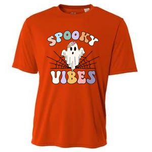 Groovy Boo Ghost Spooky Vibes Halloween Costumes Gift Cooling Performance Crew T-Shirt