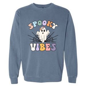 Groovy Boo Ghost Spooky Vibes Halloween Costumes Gift Garment-Dyed Sweatshirt