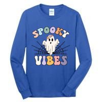 Groovy Boo Ghost Spooky Vibes Halloween Costumes Gift Tall Long Sleeve T-Shirt