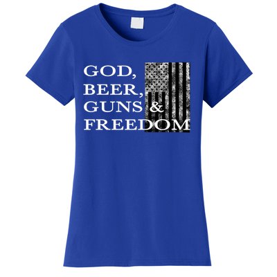 God Beer Guns Freedom Country Rights Party Republican Trendy Gift Women's T-Shirt