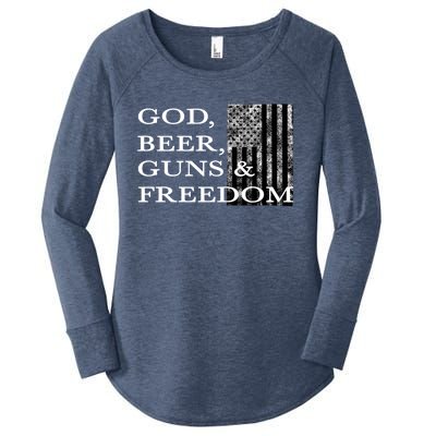 God Beer Guns Freedom Country Rights Party Republican Trendy Gift Women's Perfect Tri Tunic Long Sleeve Shirt