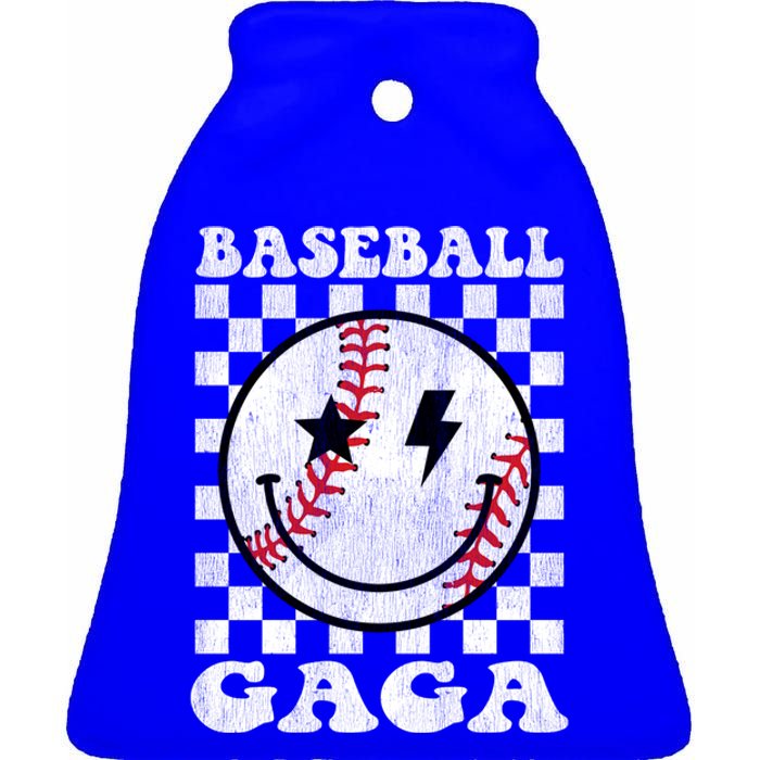 Groovy Baseball Gaga Funny Game Day Baseball Gaga Cool Gift Ceramic Bell Ornament