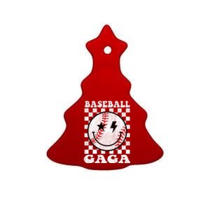 Groovy Baseball Gaga Funny Game Day Baseball Gaga Cool Gift Ceramic Tree Ornament