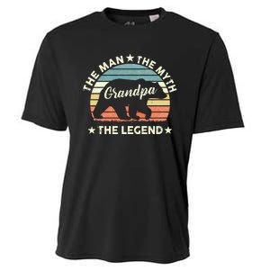 Grandpa Bear Gift For Fathers Day The Man Myth Legend Cooling Performance Crew T-Shirt