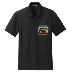 Grandpa Bear Gift For Fathers Day The Man Myth Legend Dry Zone Grid Polo