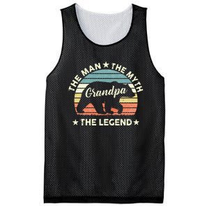 Grandpa Bear Gift For Fathers Day The Man Myth Legend Mesh Reversible Basketball Jersey Tank