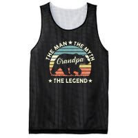 Grandpa Bear Gift For Fathers Day The Man Myth Legend Mesh Reversible Basketball Jersey Tank