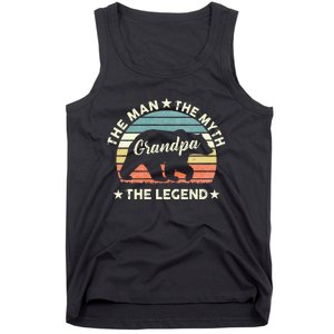 Grandpa Bear Gift For Fathers Day The Man Myth Legend Tank Top