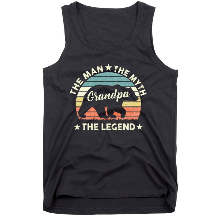 Grandpa Bear Gift For Fathers Day The Man Myth Legend Tank Top