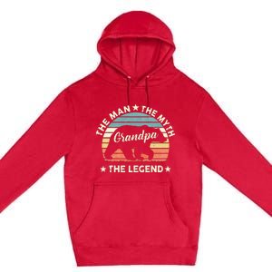 Grandpa Bear Gift For Fathers Day The Man Myth Legend Premium Pullover Hoodie