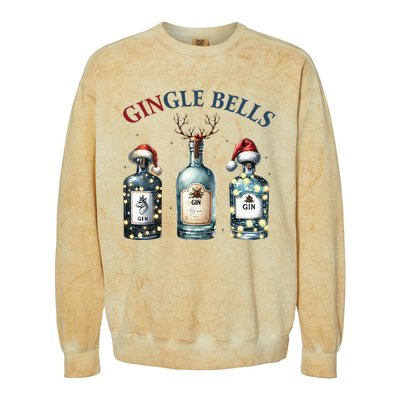 Gingle Bells Gin Gin Bells Christmas Tree Merry Xmas Colorblast Crewneck Sweatshirt