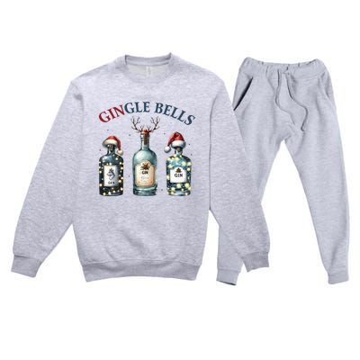 Gingle Bells Gin Gin Bells Christmas Tree Merry Xmas Premium Crewneck Sweatsuit Set