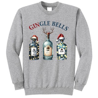 Gingle Bells Gin Gin Bells Christmas Tree Merry Xmas Tall Sweatshirt