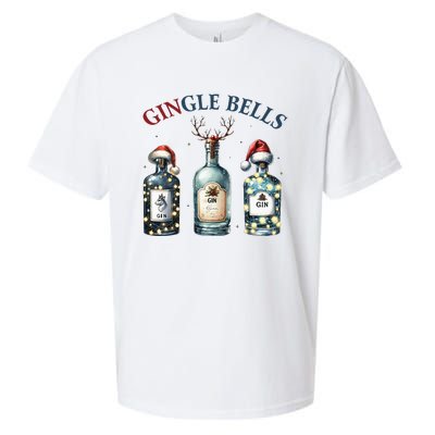 Gingle Bells Gin Gin Bells Christmas Tree Merry Xmas Sueded Cloud Jersey T-Shirt