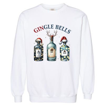 Gingle Bells Gin Gin Bells Christmas Tree Merry Xmas Garment-Dyed Sweatshirt