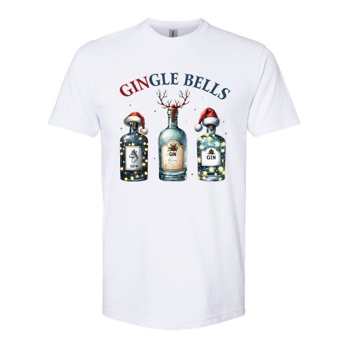 Gingle Bells Gin Gin Bells Christmas Tree Merry Xmas Softstyle CVC T-Shirt