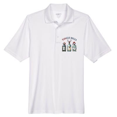 Gingle Bells Gin Gin Bells Christmas Tree Merry Xmas Men's Origin Performance Pique Polo