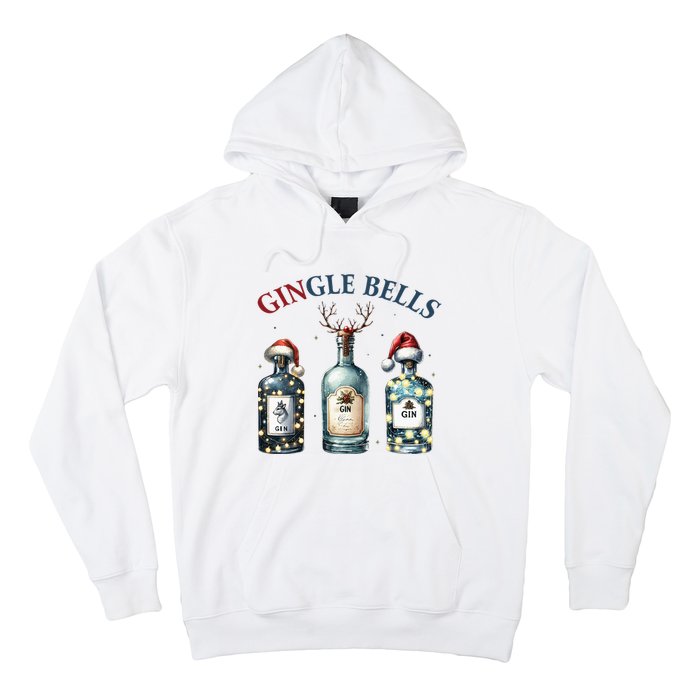 Gingle Bells Gin Gin Bells Christmas Tree Merry Xmas Hoodie